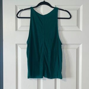 Free People Teal Green Ribbed Tank Top